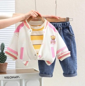 New Printed Jacket Pink Baby Boy T-Shirt